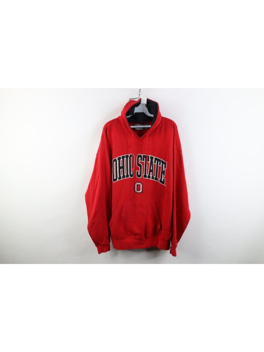 Vintage Mens Size XL Distressed Ohio State University Hoodie Sweatshirt Red
